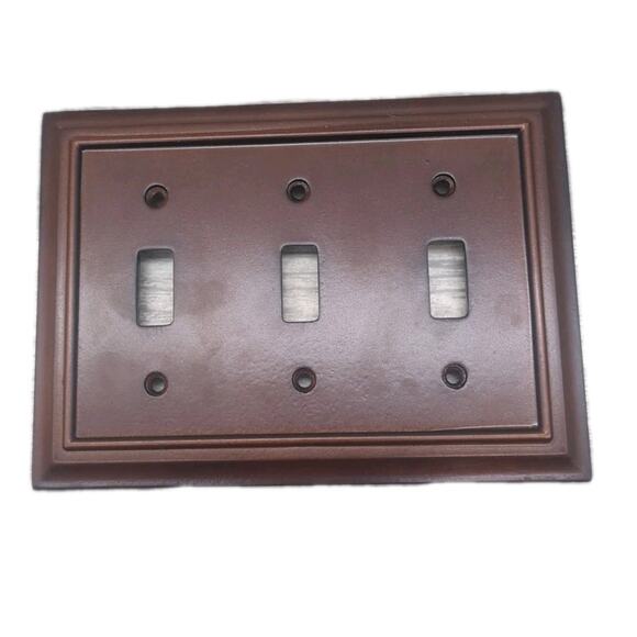 Brainerd Espresso Triple Toggle Switch Cover {Q} - Picture 1 of 10